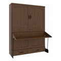 Solid Wood Queen Size Murphy Desk Bed in Brown X859