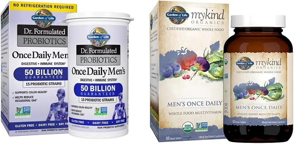 Probiotics for Men 30 Capsules & Multivitamin for Men 60 Count T6387