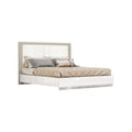 White & Taupe Queen Size Bed Frame with LED Headboard V12361