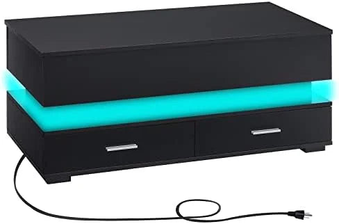 LED Lift Top Coffee Table with Charging Station S831