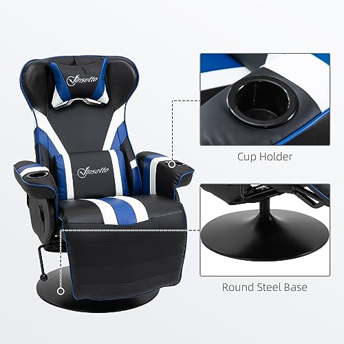 Black White Red Gaming Chair with Footrest and Cup Holder X3236