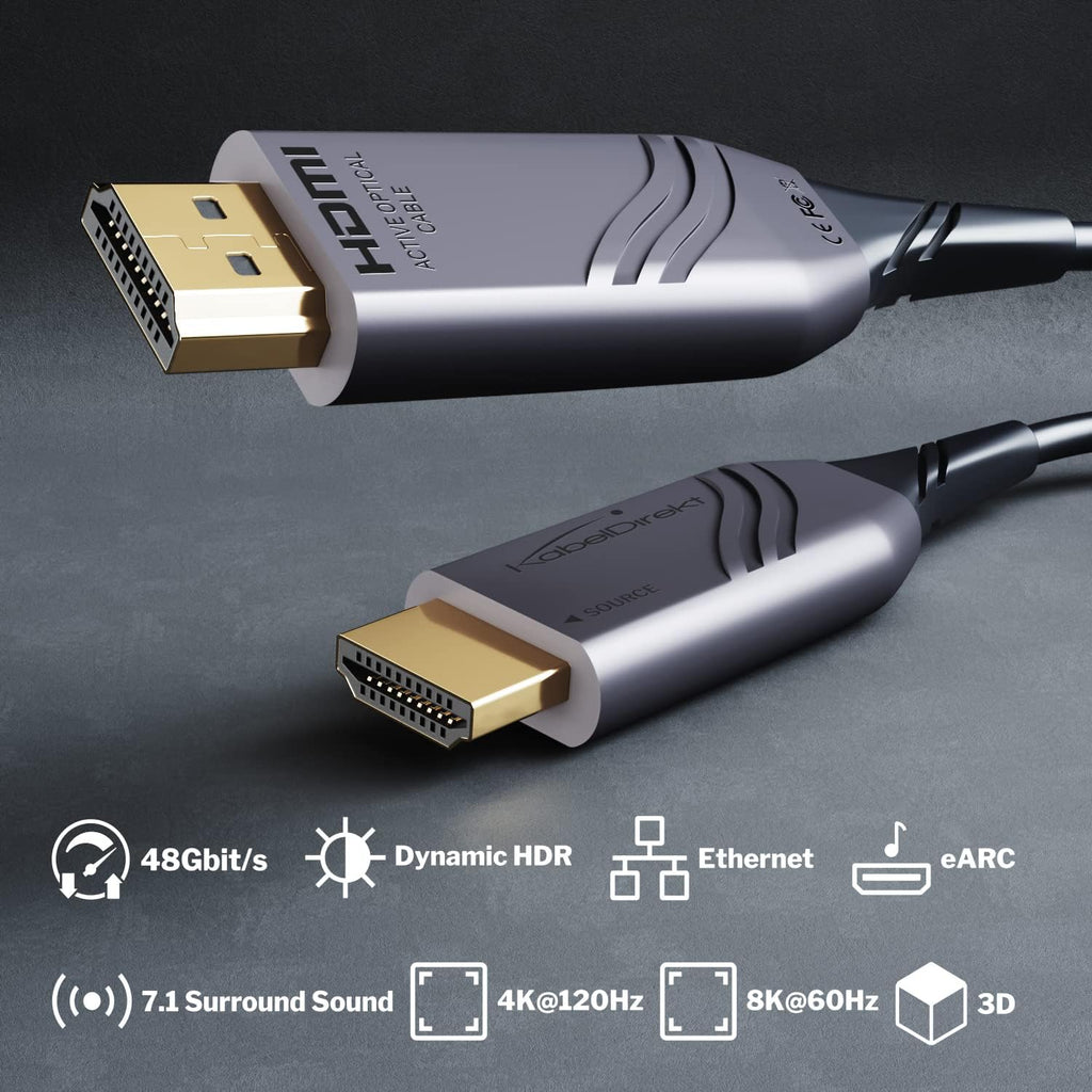 25ft 8K HDMI 2.1 Optical Ultra High Speed HDMI Cable O202026