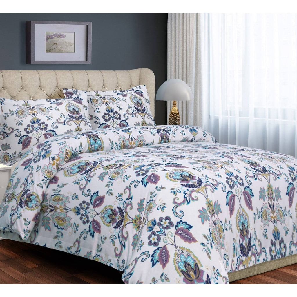 Paisley Flannel 3-Piece Queen Duvet Cover Set L6151
