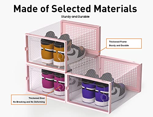 Clear Plastic Stackable Shoe Storage Boxes 12 Pack O7526