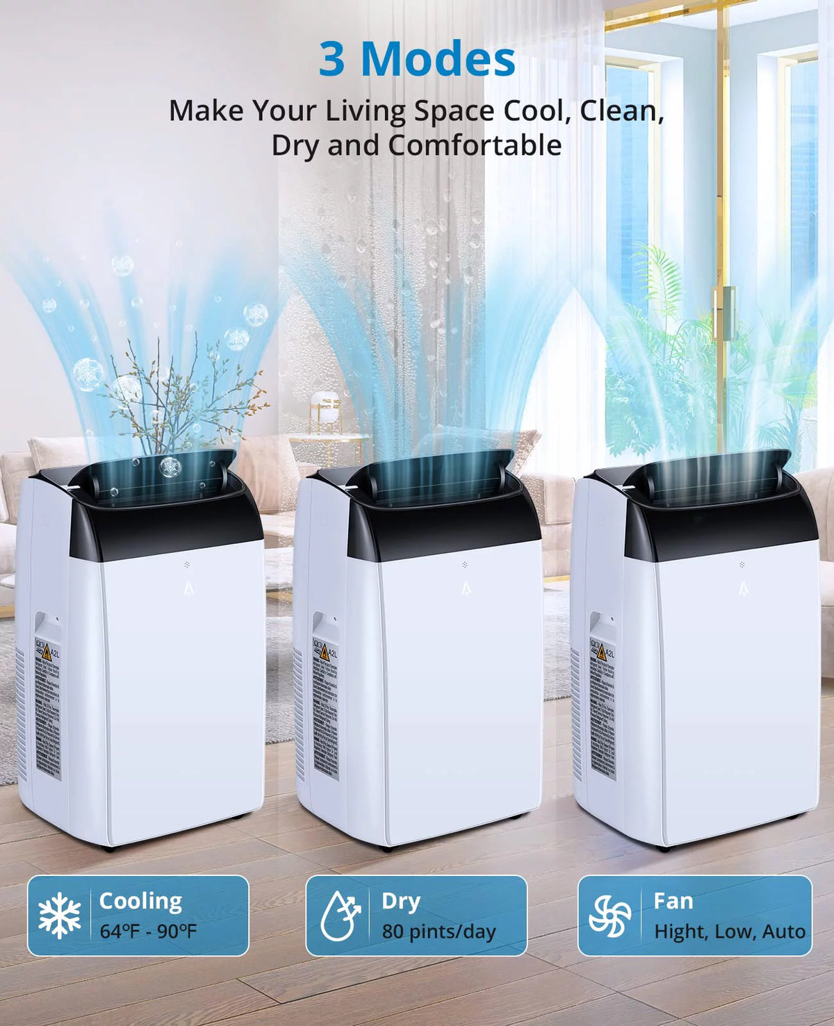 10000 BTU Portable Air Conditioner 3-in-1 with Remote Control C416566