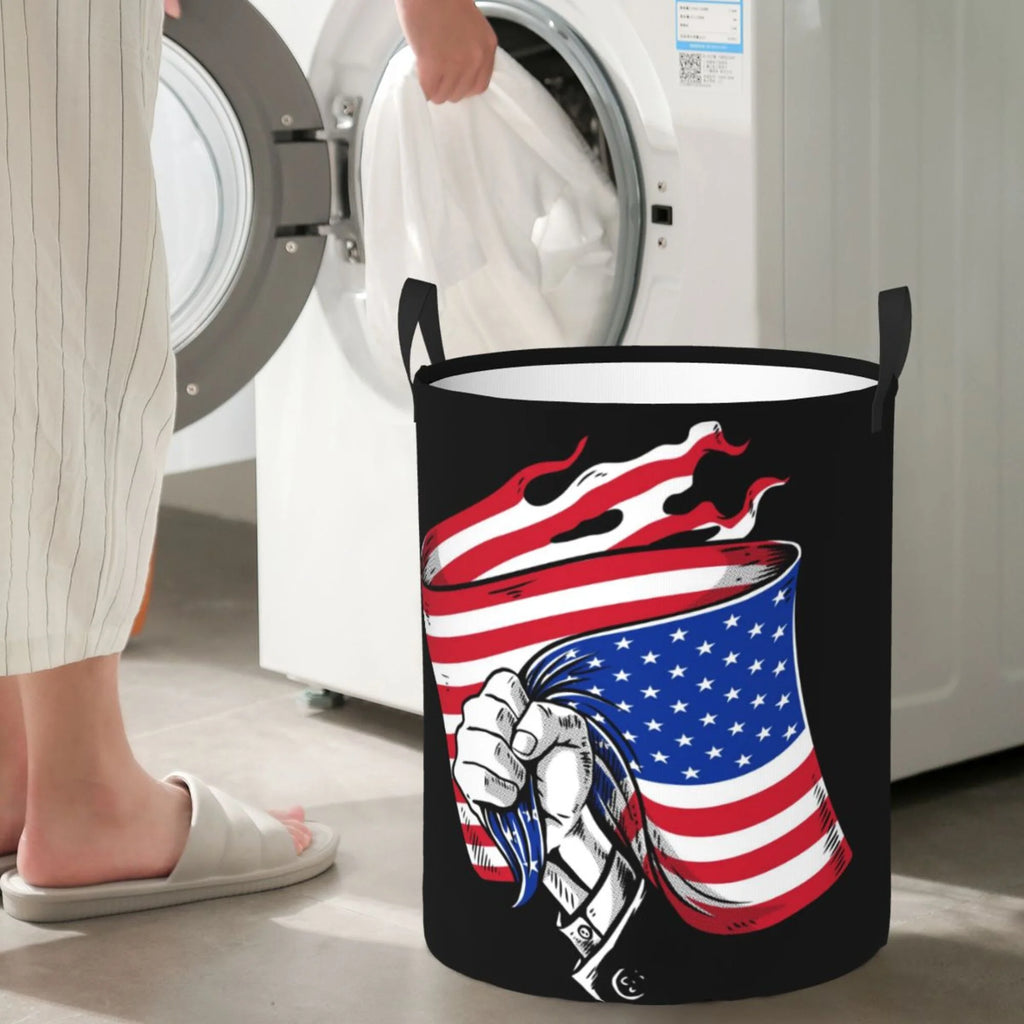 Round Waterproof Collapsible Laundry Basket G590638