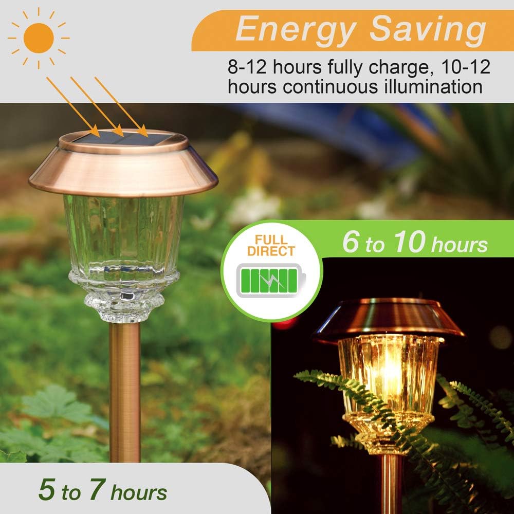 4 Pack IP65 Waterproof Dimmable Solar Pathway Lights E6843