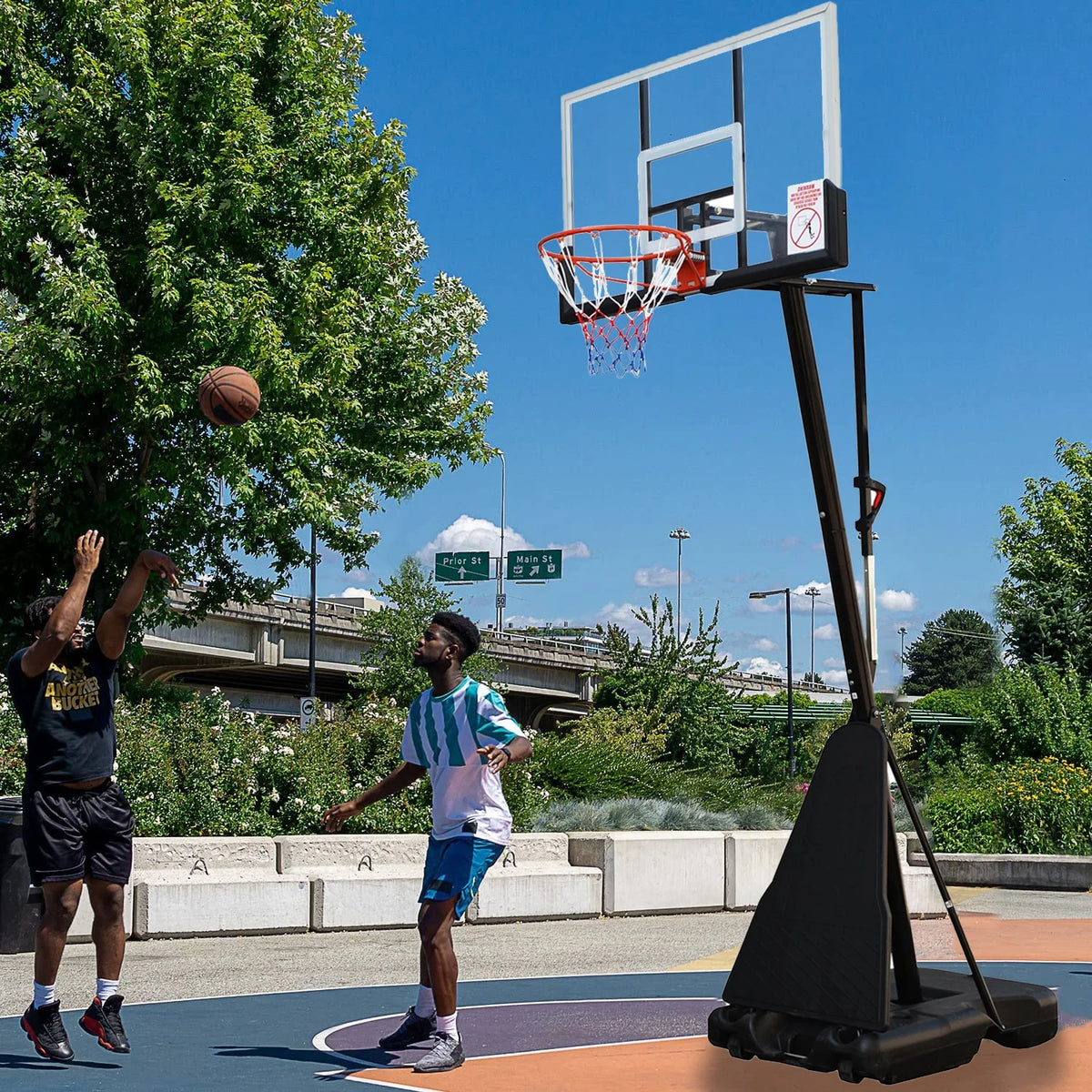 54 in. Portable Height Adjustable Basketball Hoop System I588
