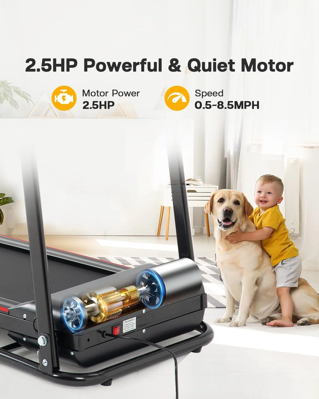 Foldable Treadmill with Incline and Bluetooth K243