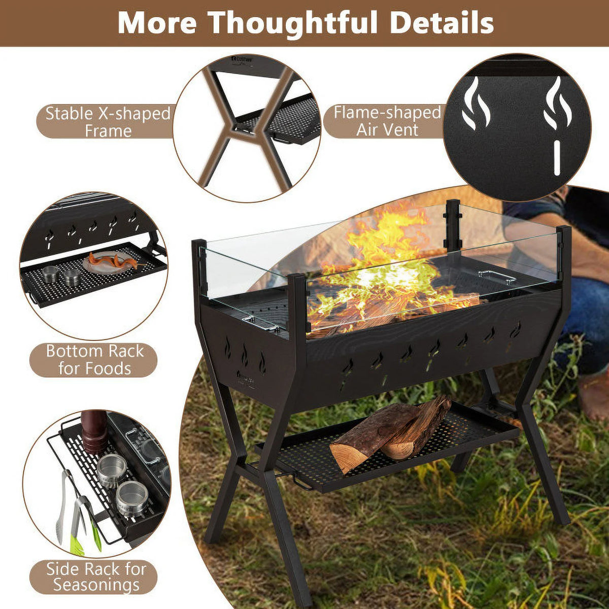 3-in-1 Charcoal BBQ Grill F15165