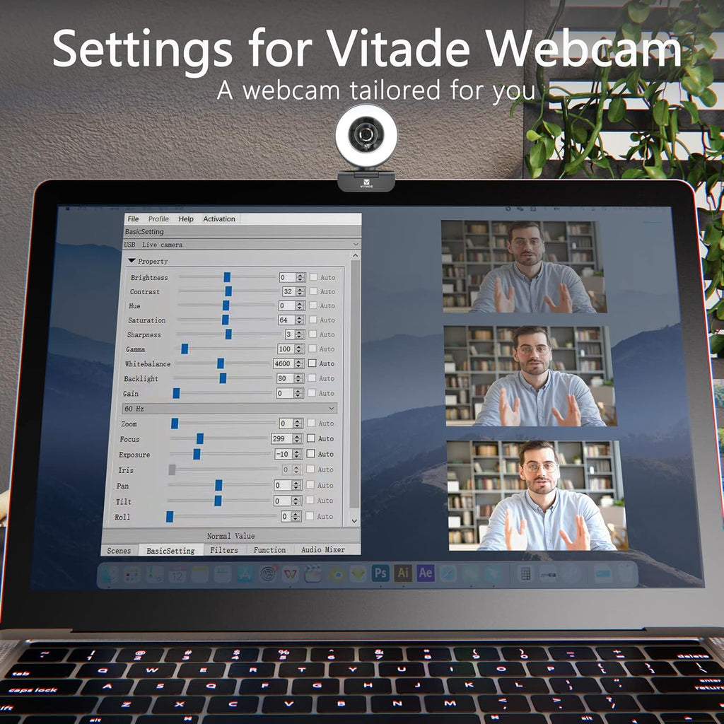 Streaming Webcam with Ring Light P434
