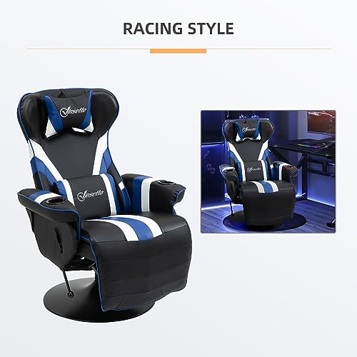 Black White Red Gaming Chair with Footrest and Cup Holder X3236