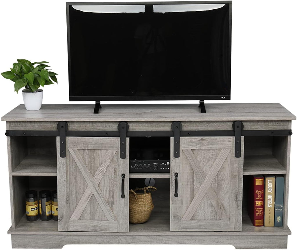 Sliding Barn Door Cabinet TV Stand Q878785