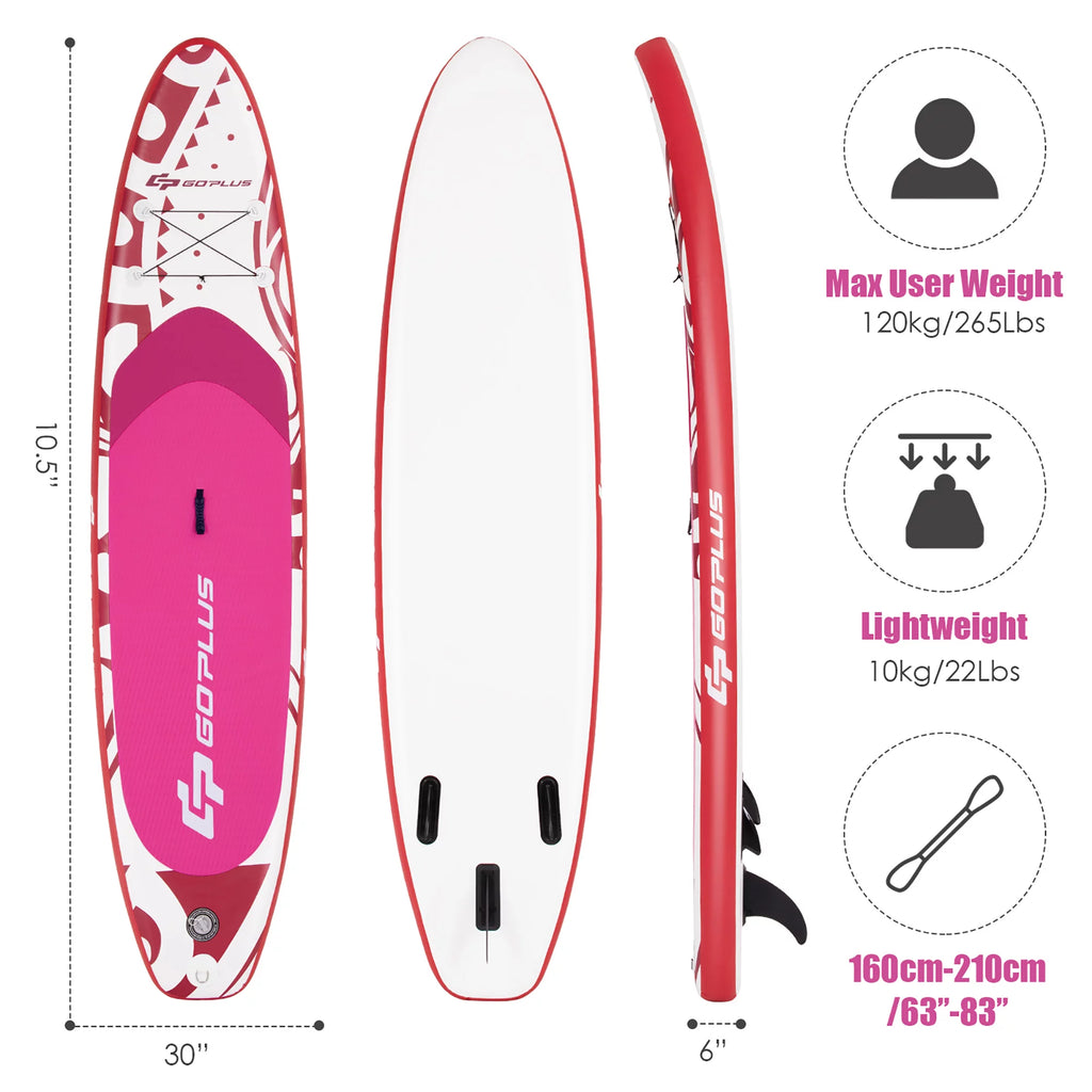 10.5' Inflatable Stand Up Paddle Board with Carry Bag P61427