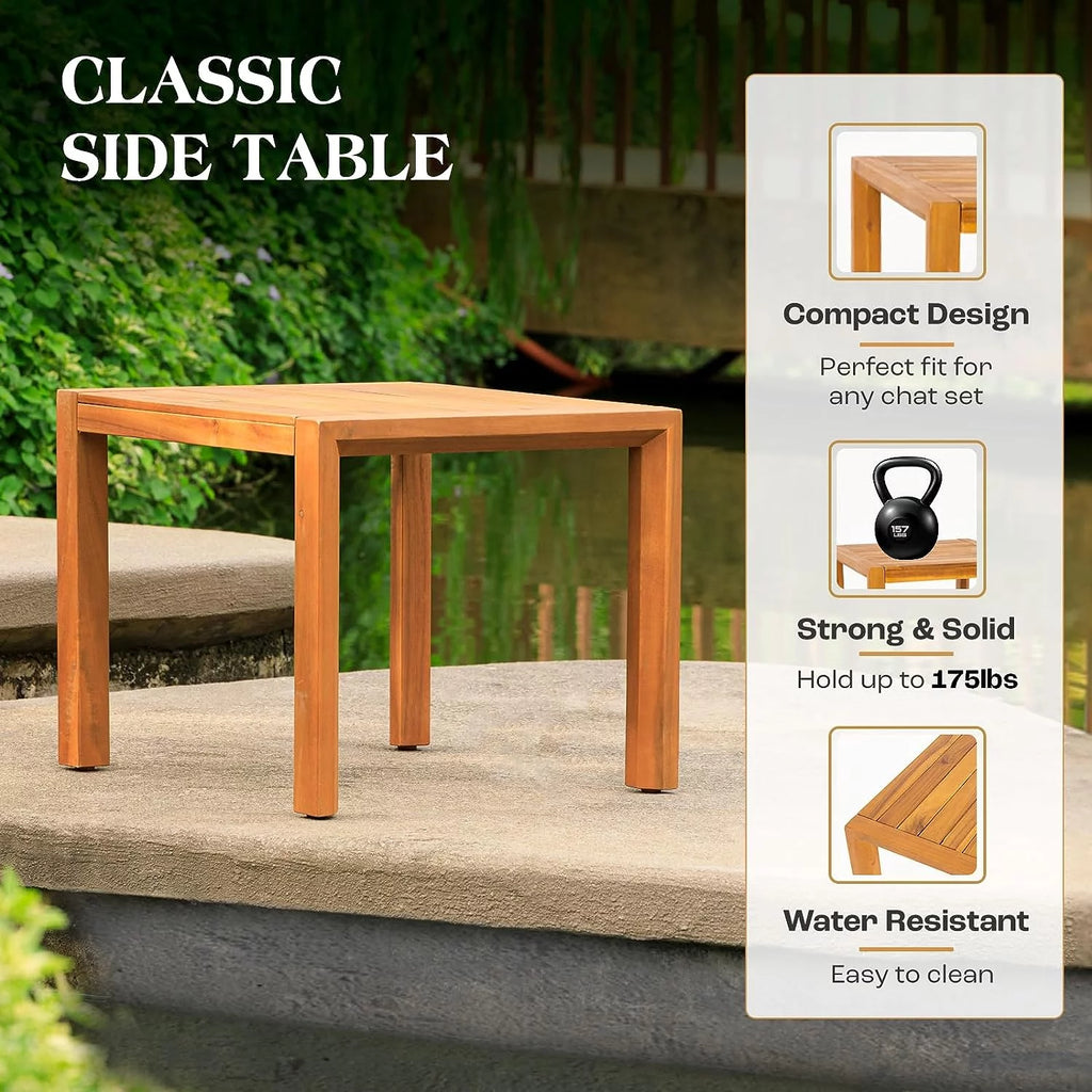Outdoor Club Chairs Set of 2 with Wooden Side Table D3782