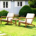 Outdoor Club Chairs Set of 2 with Wooden Side Table D3782