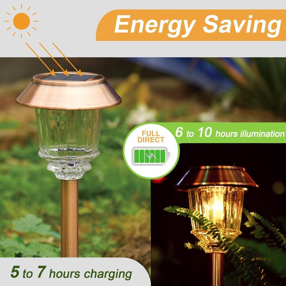 4 Pack IP65 Waterproof Dimmable Solar Pathway Lights E6843
