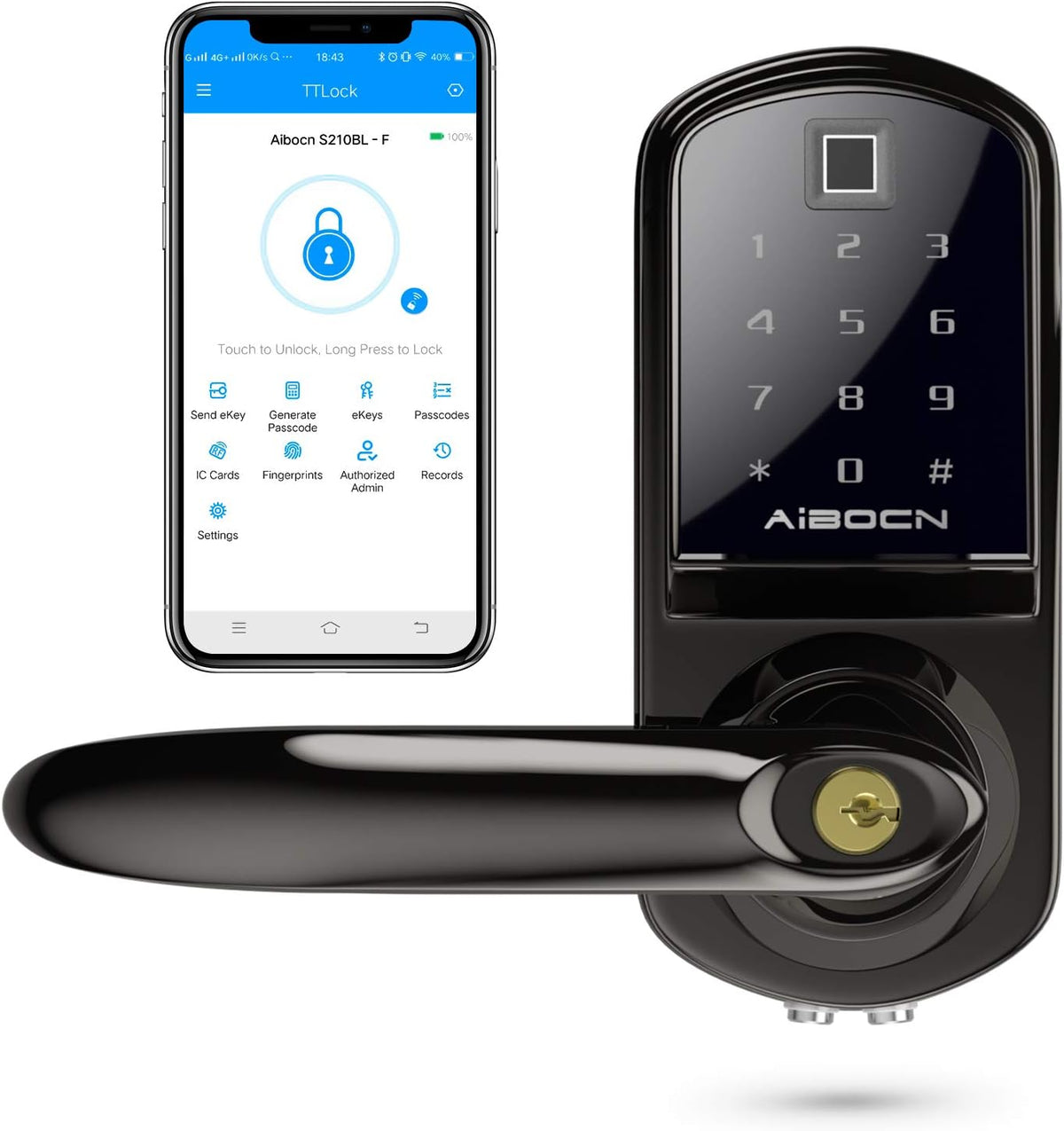 Keyless Entry Door Lock with Touchscreen Keypad N725