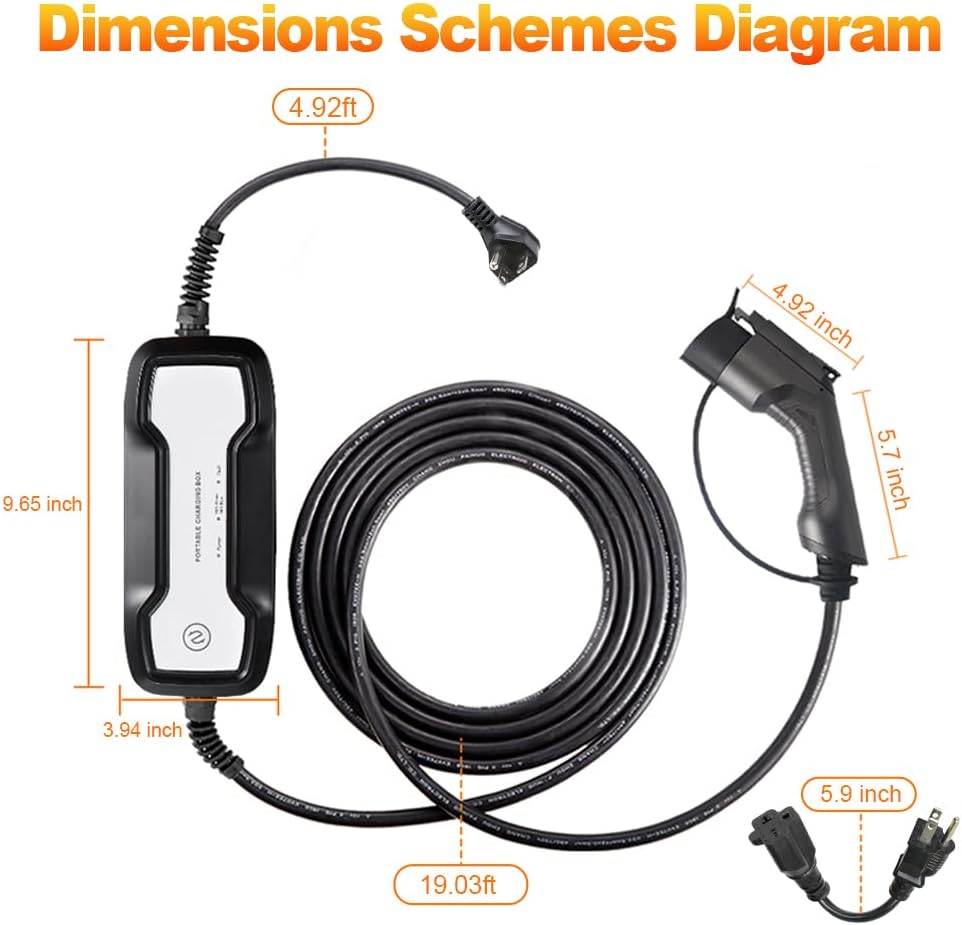 Level 1 10/16A Current Switchable Electric Car Charger W44973