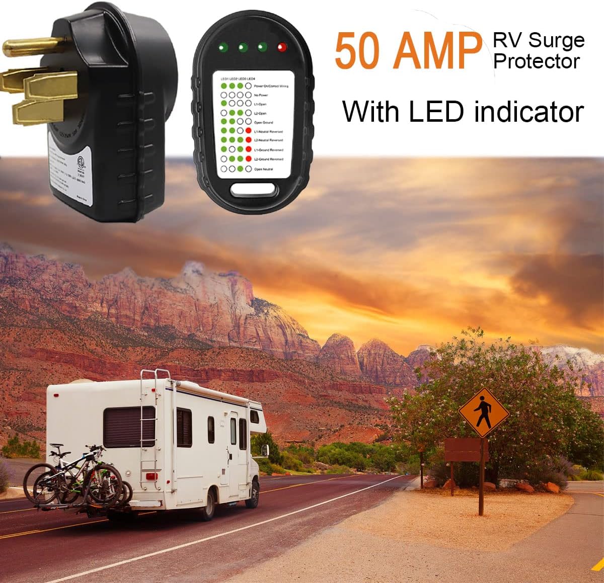 50 AMP Surge Protector and Circuit Analyzer Kit with LED Indicator Light C76002