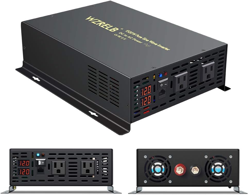 1500W 12V Pure Sine Wave Power Inverter with Remote Controller N75431