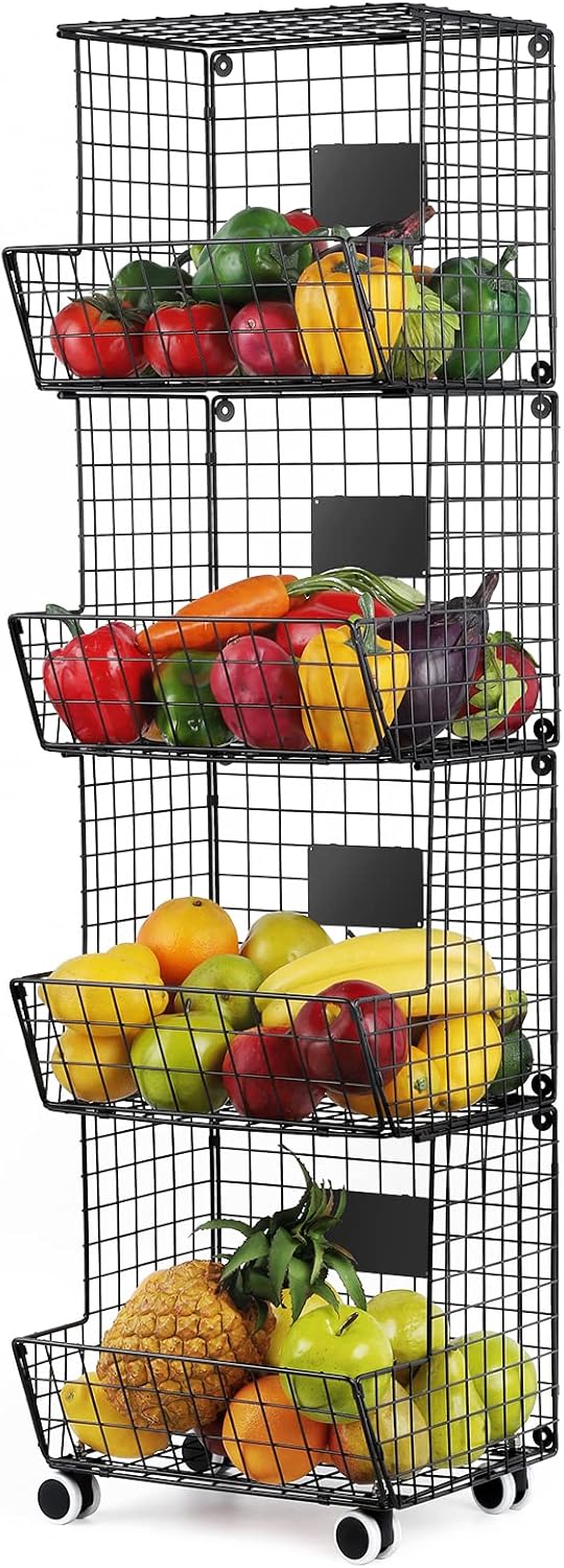 4 Tier Fruit Storage Basket Stand Pack of 2 M28567