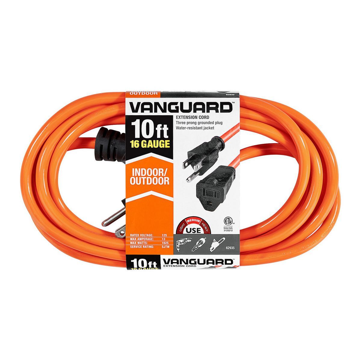 Orange 10 ft. Indoor/Outdoor Extension Cord U1077