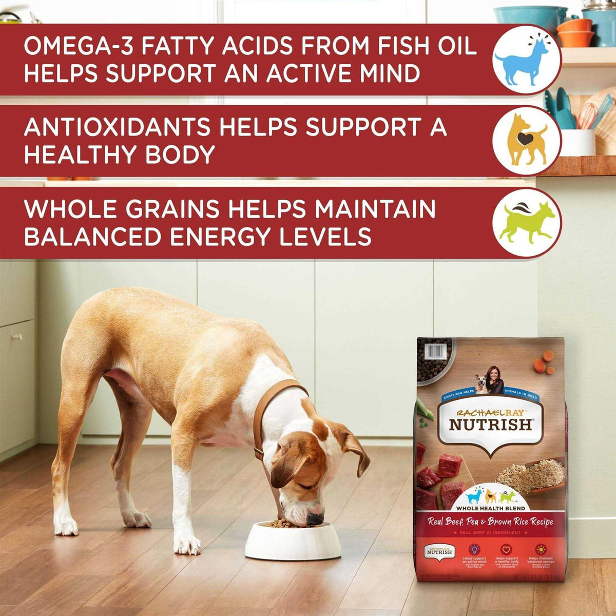 Real Beef Pea Brown Rice Recipe Dry Dog Food J33192