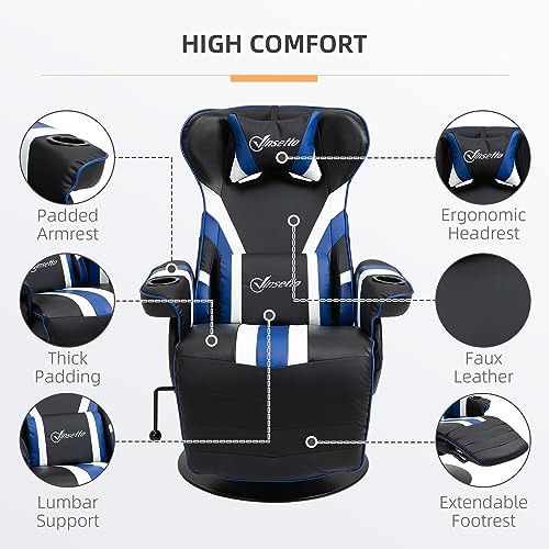 Black White Red Gaming Chair with Footrest and Cup Holder X3236