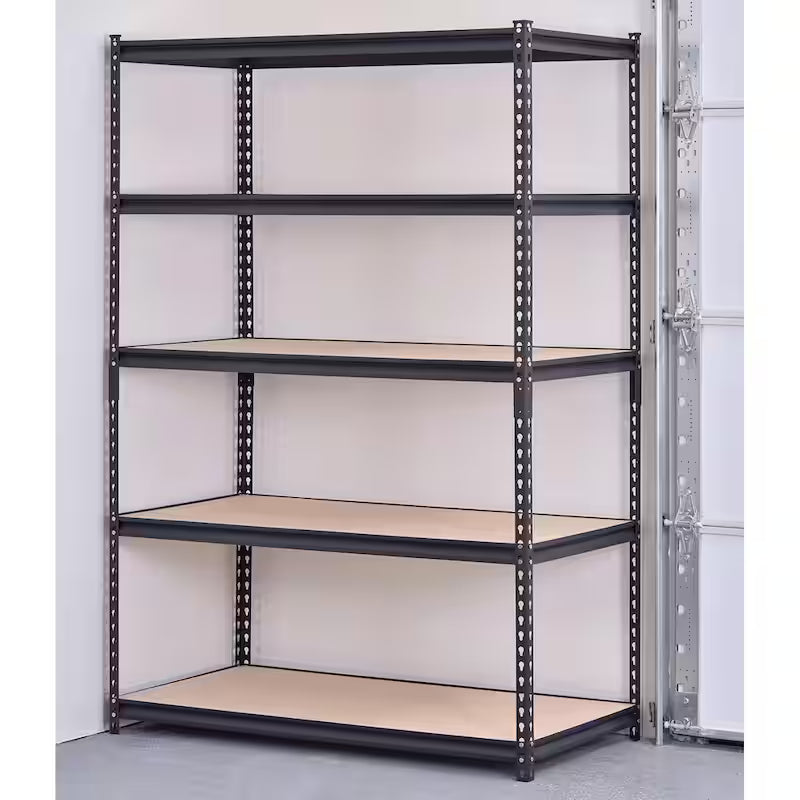 5-Tier Heavy Duty Steel Garage Storage Shelving Unit in Black J6920