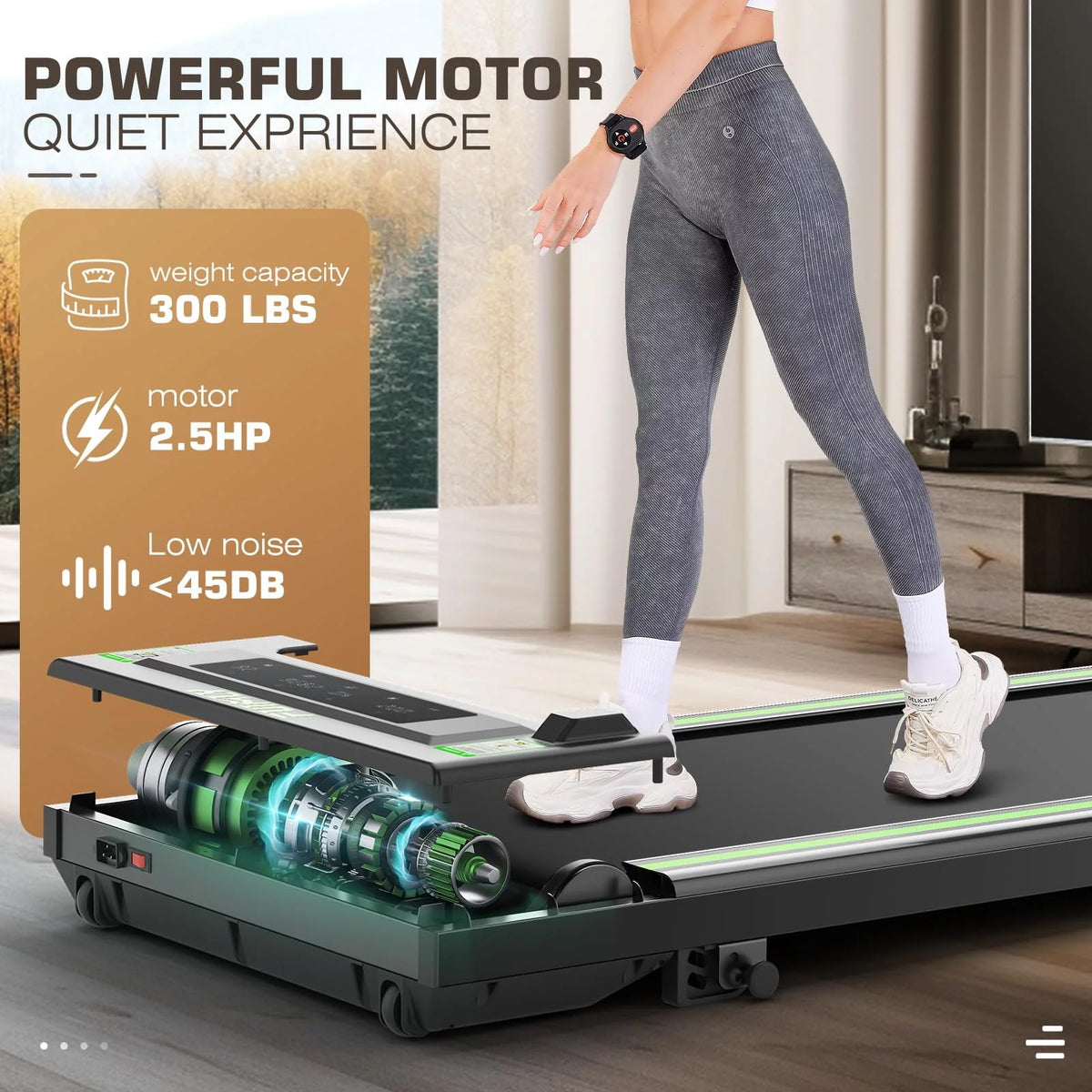 Under Desk Treadmill with Remote Control, Black S423341