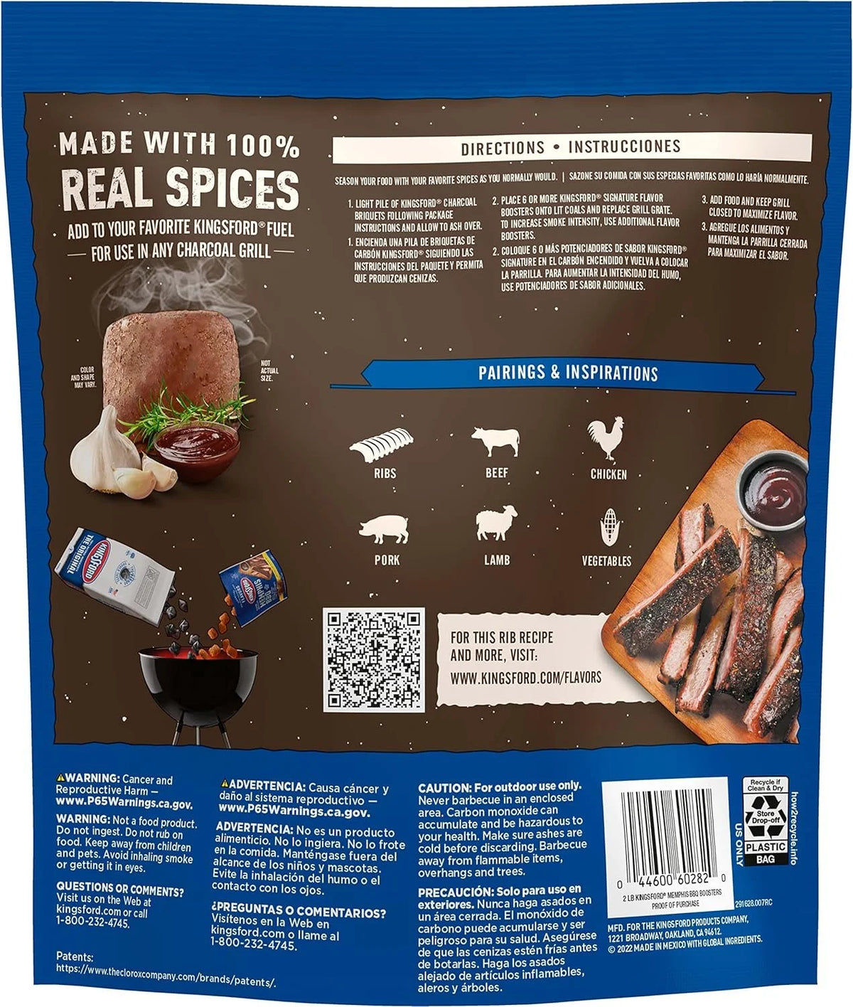 2 lb BBQ and Hickory Wood Flavor Boosters with Garlic, Paprika, Rosemary D97168