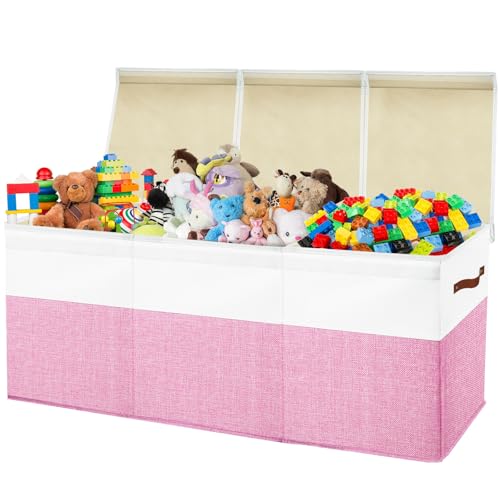 Large Grey Toy Box Chest with Lids R339531