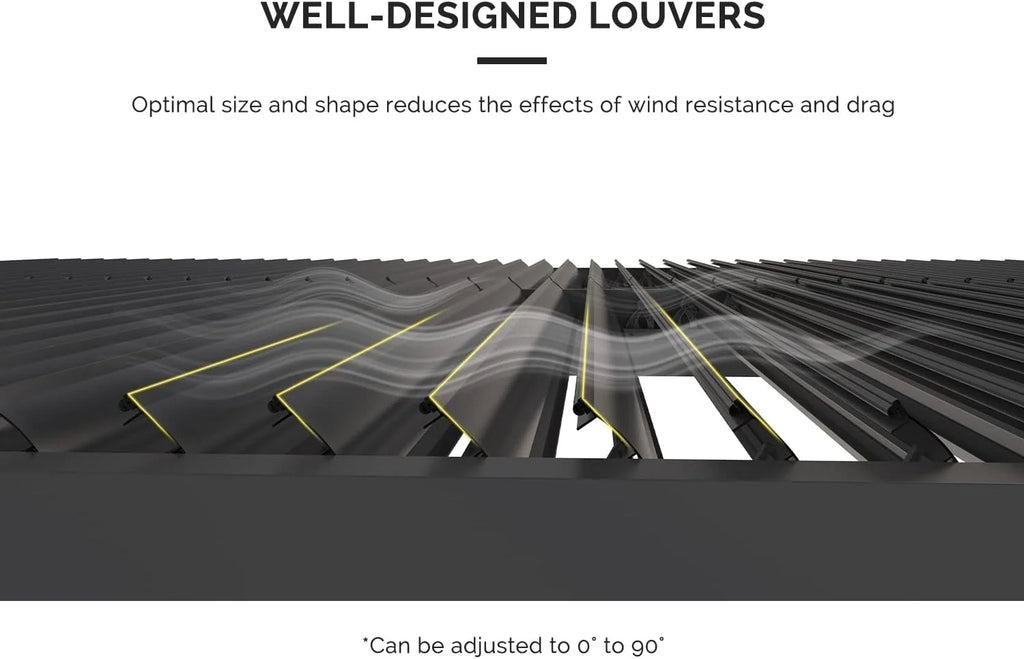 11' x 13' Grey Aluminum Louvered Pergola O71906