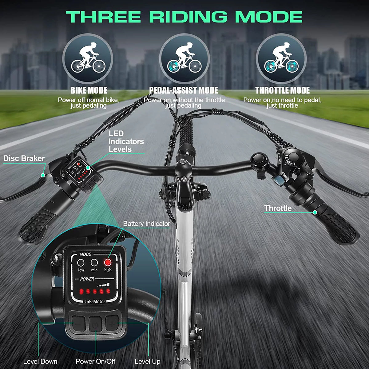 26'' 500W Electric Bike with 48V Removable Battery M53010