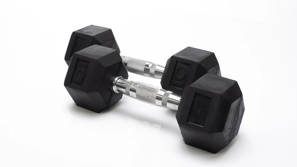10lb Black Rubber Hex Dumbbell Pair M78540