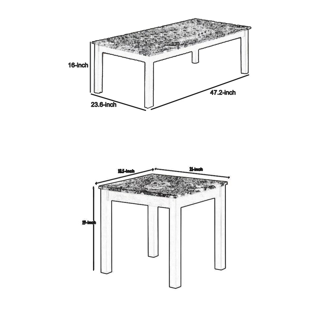 Brown 3 Piece Wooden Cocktail and End Table Y840697