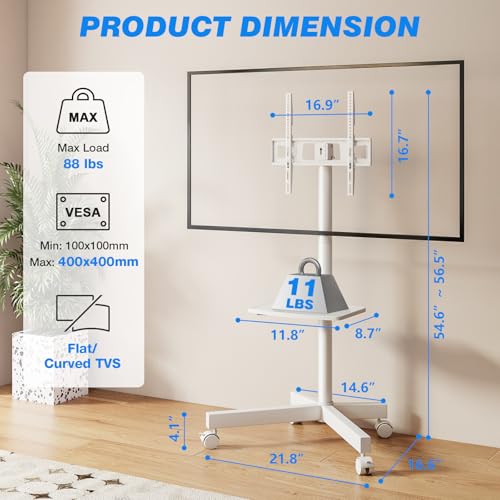 Rolling TV Stand with Shelf for 23-65 inch TVs X998