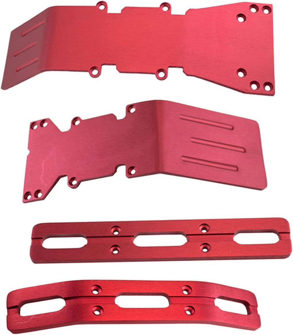 Red Anodized Aluminum Front and Rear Skid Plate C85701