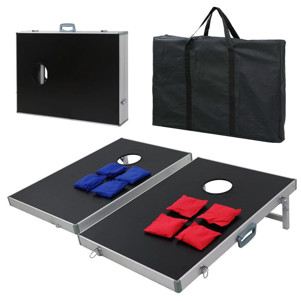 Portable Aluminum Framed Cornhole Toss Game Set with 8 Bean Bags R472