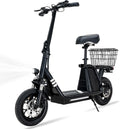 Electric Scooter with Seat, 400W Motor, 12 Pneumatic Tire Foldable U6493