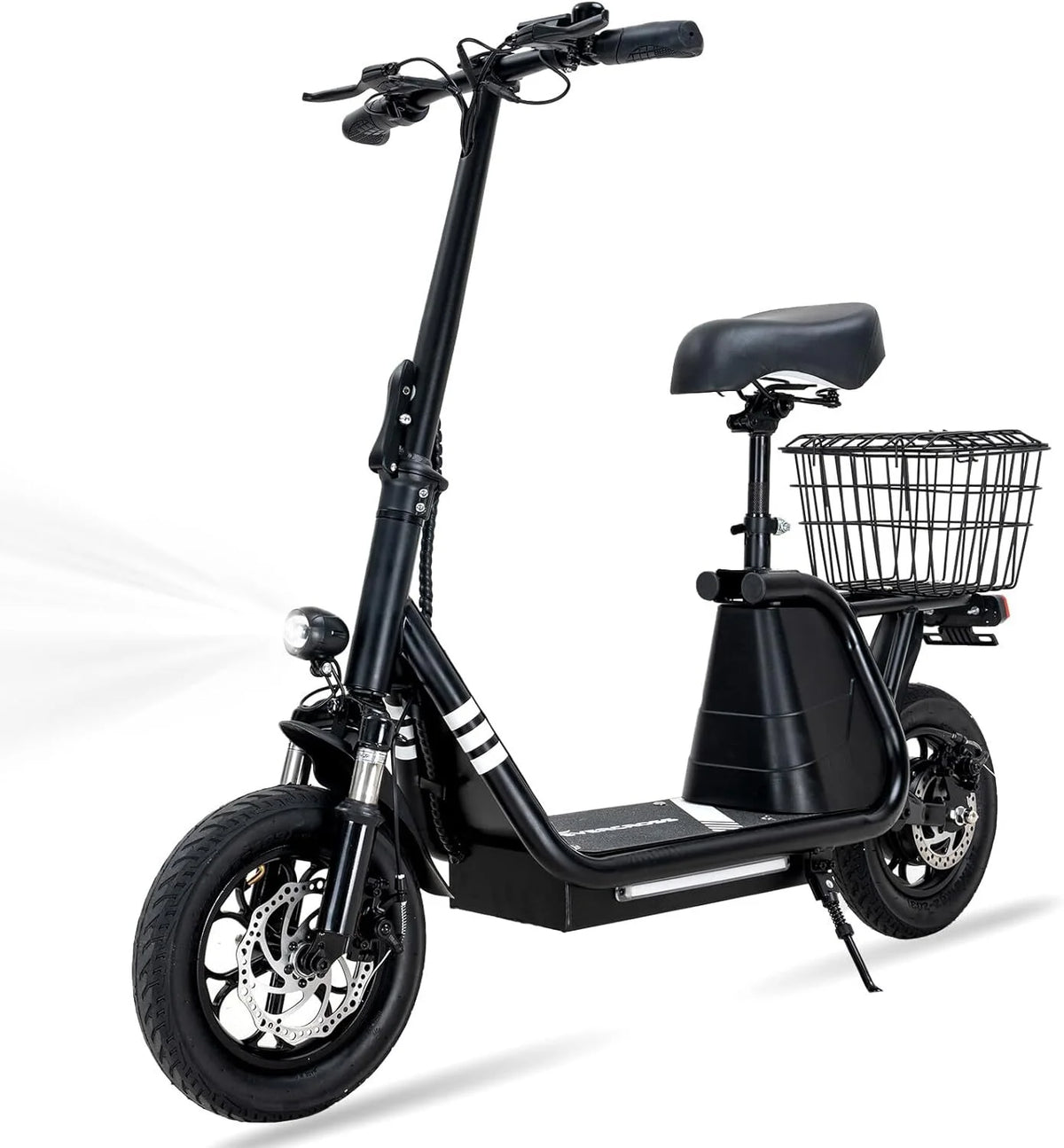 Electric Scooter with Seat, 400W Motor, 12 Pneumatic Tire Foldable U6493
