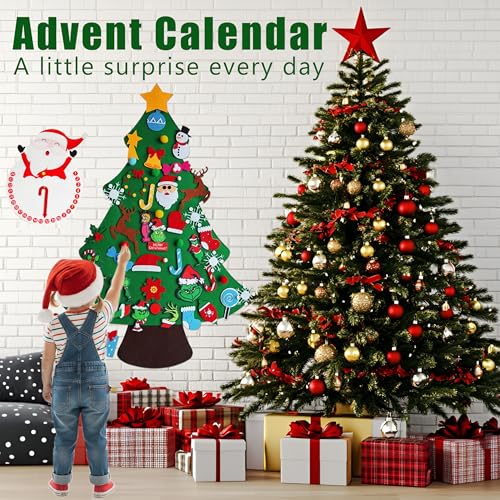 Felt Christmas Tree with 52 Ornaments K543850
