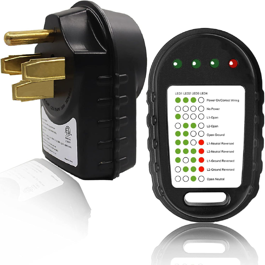 50 AMP Surge Protector and Circuit Analyzer Kit with LED Indicator Light C76002