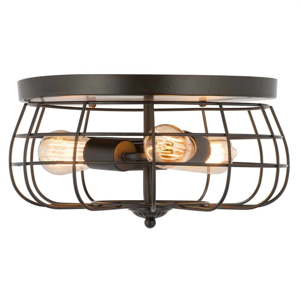 Industrial 3-Light Oil Rubbed Bronze Flush Mount N98537