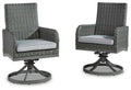 Gray Swivel Chair Set of 2 B34441