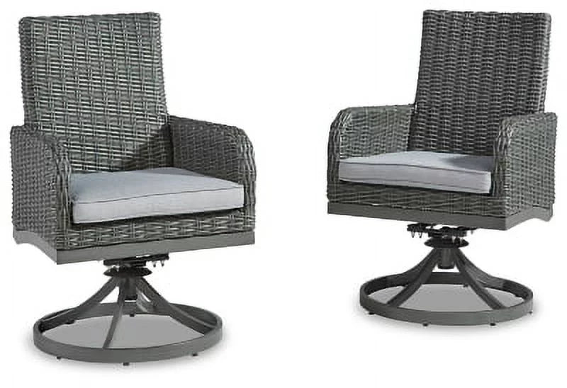 Gray Swivel Chair Set of 2 B34441