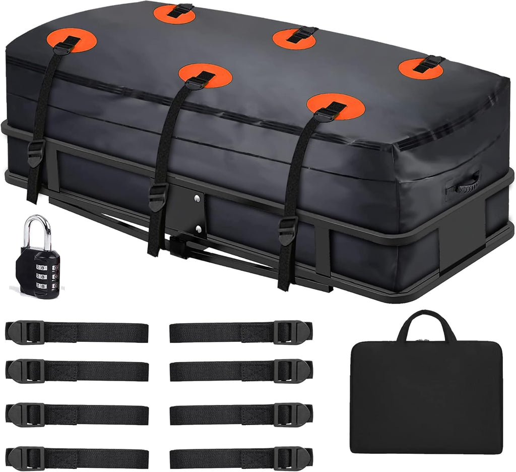 Hitch Cargo Carrier Bag 60 x 24 x 26 Foldable with 6 Reinforced Straps B6575