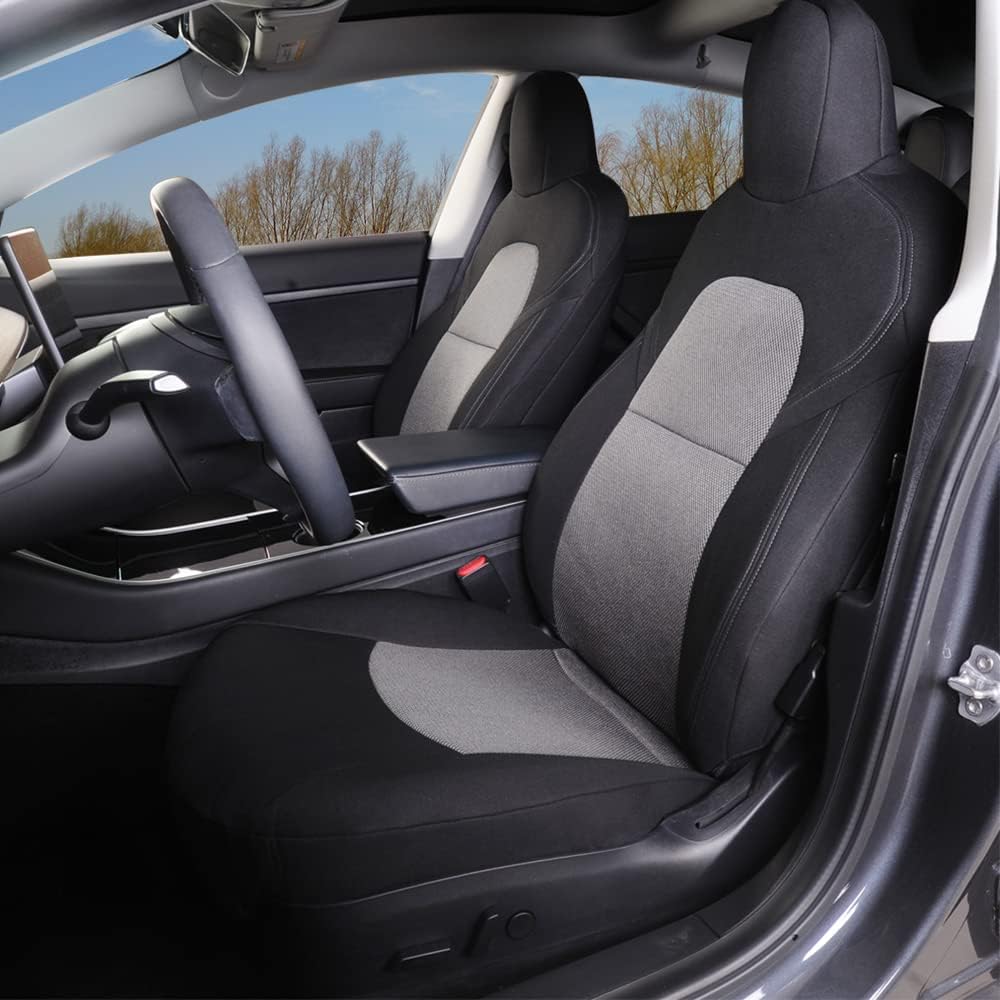 Gray and Black 2PCS Car Seat Covers P71576