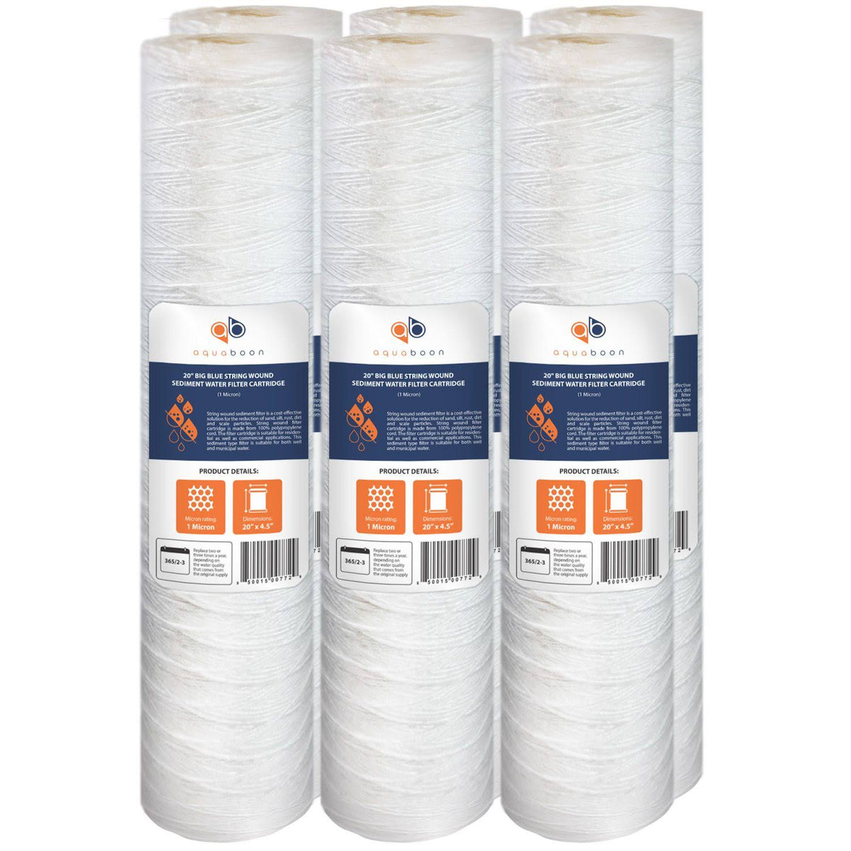 1 Micron 20x22 x 4.5x22 Whole House Sediment Water Filter Cartridge Q42514